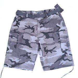 Regal Wear Men Gray Camo Cargo Shorts Streetwear Size 48 NWT